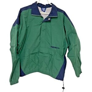 Vtg Umbro Pullover Windbreaker Jacket Anorak Green Navy ColorBlock Med Blokecore